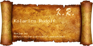 Kolarics Rudolf névjegykártya