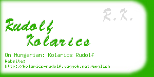 rudolf kolarics business card